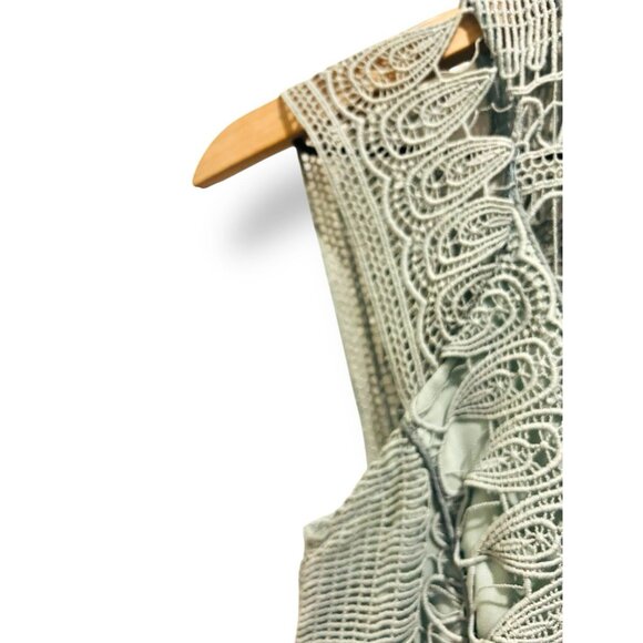 Self-Portrait Teardrop Guipure Lace Mock Neck Mini Dress Mint Green Size US 4 - Picture 6 of 16